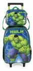 Kit Mochila Rodinha + Lancheira Hulk