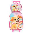 Kit Mochila Rodinha Lancheira Luxcel Up4You Pet Rosa