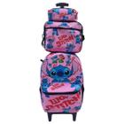 Kit Mochila Rodinha LILO & STITCH Com Estojo E Lancheira Infantil