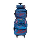 Kit Mochila Rodinha Lilo & Stitch Com Estojo E Lancheira Infantil