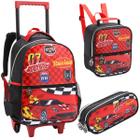 Kit Mochila Rodinha Menino Racing Carros Lancheira Estojo