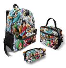 Kit Mochila Rodinha ONE PICE Com Estojo E Lancheira Infantil - DeCarllos