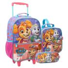 Kit Mochila Rodinha Patrulha Canina Skye com Lancheira e Estojo Original Xeryus