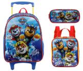 Kit Mochila Rodinha Patrulha Canina X1 Lancheira Estojo Infantil Escolar Xeryus 11760