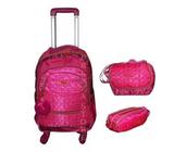 Kit Mochila Rodinhas 360 Com Lancheira Estojo Mc 4005 Rosa