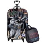 Kit Mochila Rodinhas 3D Batman Liga da Justiça + Lancheira Maxtoy