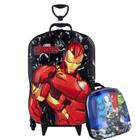 Kit Mochila Rodinhas 3D Iron Man Avengers+ Lancheira Maxtoy - Avengers Iron Man Marvel