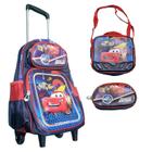 Kit Mochila Rodinhas C/ Estojo Lancheira Escolar 3 Pcs