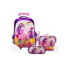 Kit Mochila Rodinhas Infantil Feminino Unicórnio Poney Fofo - Yins