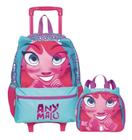 Kit Mochila Rodinhas Infantil Lancheira Anymalu Sestini