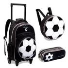 Kit Mochila Rodinhas Infantil Masculina Escolar Bola Futebol - Klizz