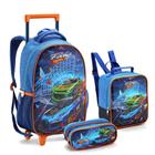 Kit Mochila Rodinhas Infantil Menino 41408 Carro Racing Team - Seanite