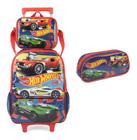 Kit Mochila Rodinhas Lancheira Estojo Hot Wheels - Luxcel