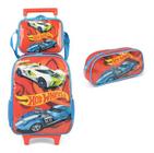 Kit Mochila Rodinhas Lancheira Estojo Hot Wheels