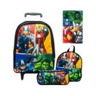 Kit Mochila Rodinhas Masculina Infantil Vingadores Completo - Mosaner Store