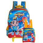 Kit Mochila Rodinhas Os Aventureiros Com Lancheira Infantil