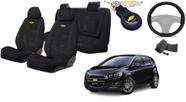 Kit Moderno Capas Tecido para Bancos Sonic 2012 a 2014 + Volante + Chaveiro GM