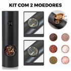 Kit Moedor Elétrico Ajustável Para Grãos Pimenta Sal E Café Grosso