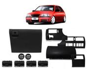 Kit Moldura Painel Grade Porta Luvas Ar Gol G3 00/2005 Preta - 60249