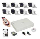 Kit Monitoramento 8 Câmeras HD + DVR hilook + Fonte, Cabos e Acessórios - Hilook/Hikvision