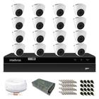 Kit Monitoramento Intelbras com 16 Câmeras de Segurança Dome 1080p
