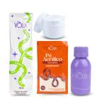 Kit Monomer 30ml + Pó Cover Nude Vòlia + Pote Gel + Frasco