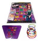 Kit Montagem Bijuteria para meninas Miçanga Brinquedo Infantil 100 peças Fashion Beads