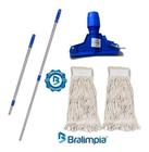 Kit Mop Úmido Esfregão Com 2 Refil Cabo E Haste Bralimpia