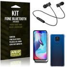 Kit Moto E7 Plus Fone Bluetooth KD901 + Capa Anti Impacto + Película Vidro 3D - Armyshield