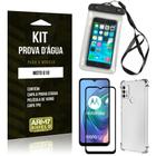 Kit Moto G10 Capinha Prova D'água + Capa Anti Impacto + Película 3D - Armyshield