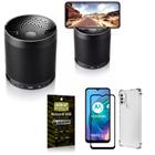 Kit Moto G10 Som Bluetooth Potente Q3 + Capinha + Película 3D - Armyshield