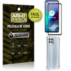 Kit Moto G100 5G Película 3D Fácil Aplicação + Capa Anti Impacto - Armyshield