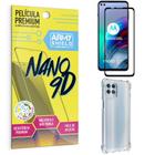 Kit Moto G100 5G Película Premium Nano 9D+Capa Anti Impacto