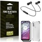 Kit Moto G20 Fone Bluetooth KD901 + Capa Anti Impacto + Película Vidro 3D - Armyshield