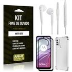 Kit Moto G20 Fone de Ouvido + Capa Anti Impacto + Película Vidro 3D - Armyshield