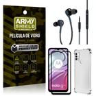 Kit Moto G20 Fone Extreme + Capa Anti Impacto + Película 3D - Armyshield