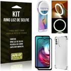 Kit Moto G30 Flash Ring+Capa Anti Impacto+Película Vidro 3D