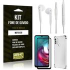 Kit Moto G30 Fone de Ouvido + Capa Anti Impacto + Película Vidro 3D - Armyshield