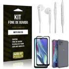 Kit Moto G50 5G Fone de Ouvido + Capa Anti Impacto + Película Vidro 3D - Armyshield