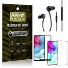 Kit Moto G60S Fone Extreme + Capa Anti Impacto + Película Vidro 3D - Armyshield