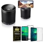 Kit Moto G8 Plus Som Bluetooth Potente Q3 + Capinha + Película 3D - Armyshield