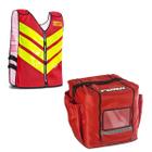 Kit Motoboy Mochila Térmica 20 Marmitas + Colete Refletivo Vermelho M