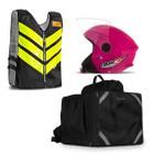 Kit Motoboy Mochila Térmica + Capacete New Liberty 3 + Colete Refletivo