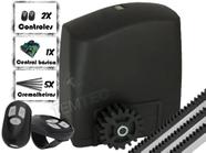 KIT MOTOR PORTÃO DESLIZANTE RCG PL 300Kg 1/5CV 127V ou 220V + 2 CONTROLES + 3M DE CREMALHEIRAS