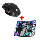 Kit mouse gamer evolut lynx rgb + mouse pad estampado (22 x 18cm)