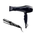 Kit mq - secador cabelo mq turbo black 2500w 220v+ chapinha prancha mq pro 480 turbo led bivolt