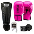 Kit Muay Thai Boxe Luva, Bandagem, Bucal E Caneleira Anatômica Fheras