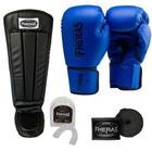 Kit Muay Thai Boxe Luva, Bandagem, Bucal E Caneleira Anatômica Fheras