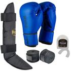 Kit Muay Thai Boxe Luva, Bandagem, Bucal E Caneleira Fheras