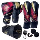 Kit Muay Thai Infantil Luva Caneleira Bolsa Bandagem Bocal Olimpo Esportes